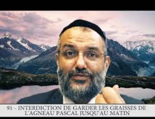 613 – 91eme MITSVA DE LA TORAH – Inter. de garder les graisses de l’agneau pascal jusqu’au matin