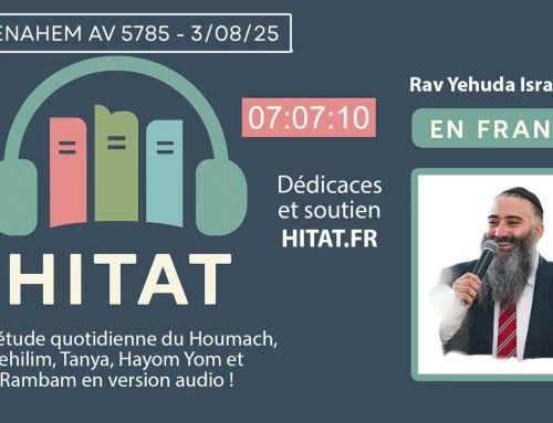 HITAT DU JOUR 9 Menahem AV 5785 – 3 Aout 2025