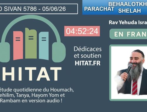 PARACHAT BEHAALOTKHA SHELAH (36 37) – HITAT DU JOUR 20 SIVAN 5786 – 05 Juin 2026